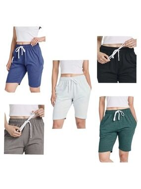 WOMENS PLUS 3XL FRENCH TERRY BERMUDA SHORTS 9"